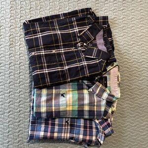 3 American Eagle Outfitters Classic Fit Plaid Button Down Shirts - Medium